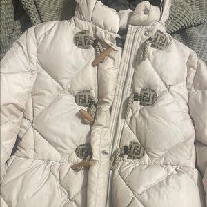 Fendi Kids Puffer Jacket in Cream